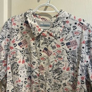 Patriotic Columbia fishing shirt